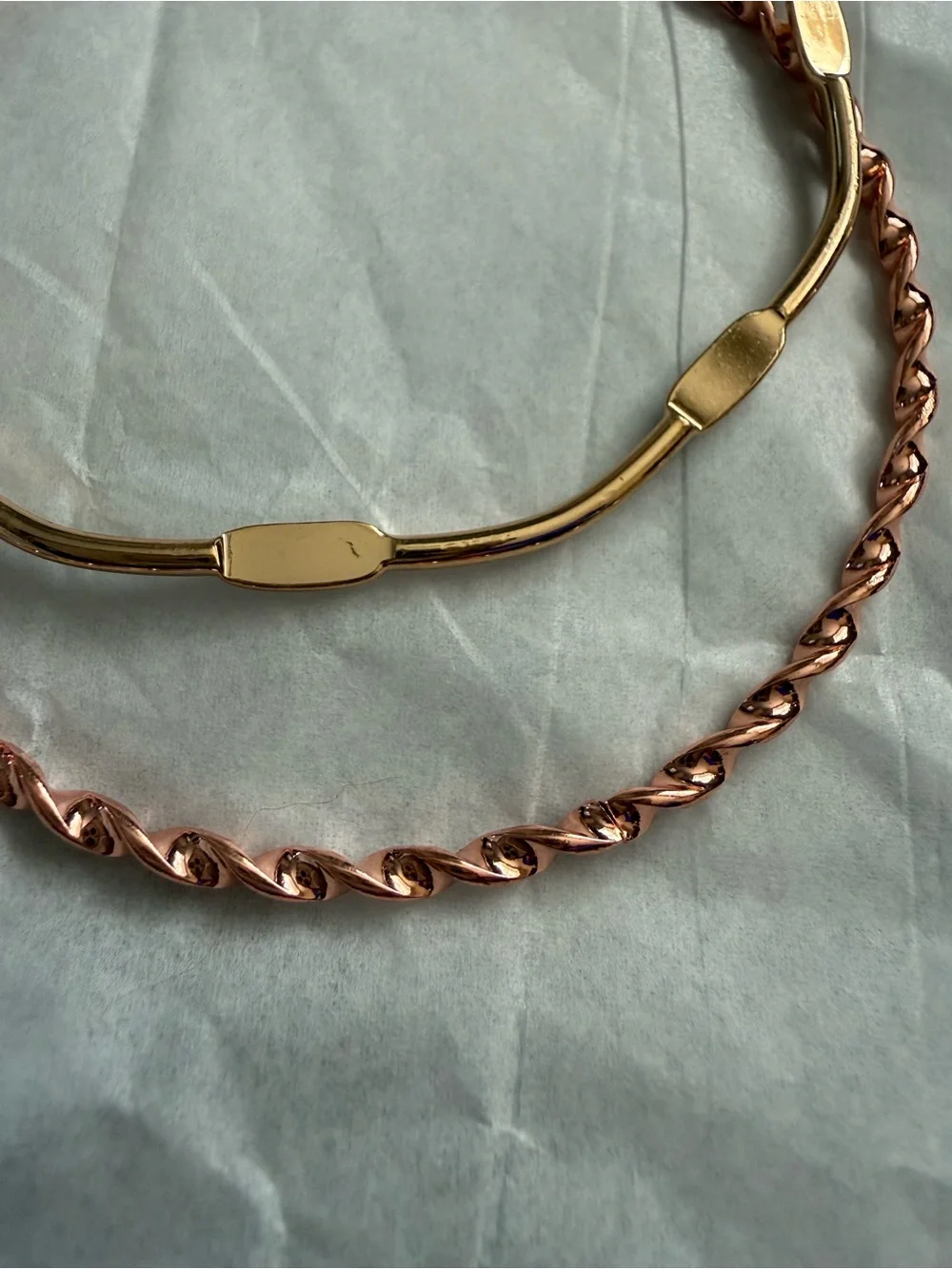 Two-Tone Gold & Rose Gold Bangle Set - Women Jewelry